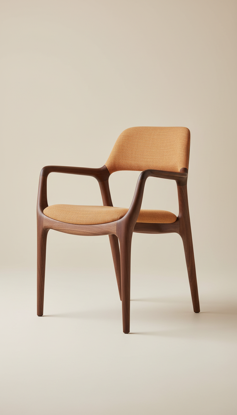 Vittoria sculpted walnut dining chair