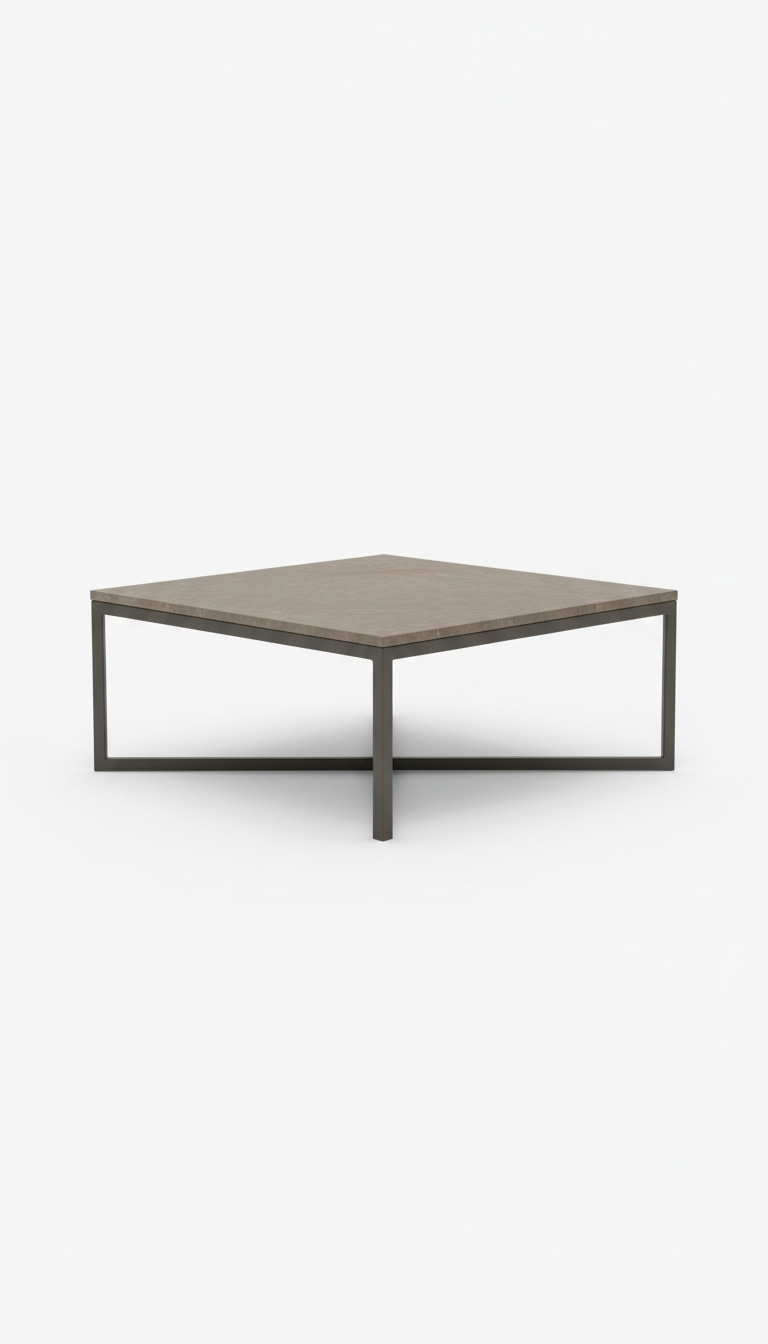 Graphite Metal-Framed Coffee Table