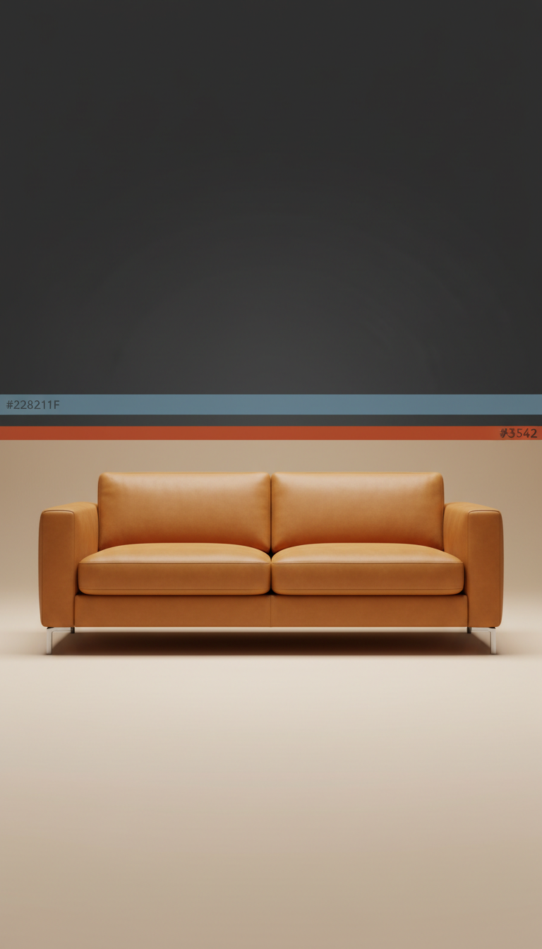Modena Leather Sofa With Wide Armrests